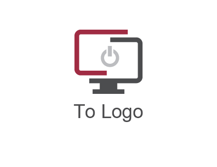 abstract monitor inside power button icon
