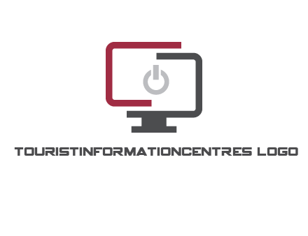 abstract monitor inside power button icon