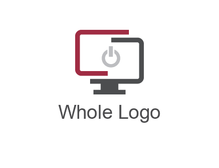 abstract monitor inside power button icon