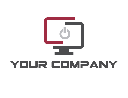 abstract monitor inside power button icon