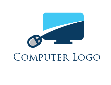 abstract monitor with mouse logo