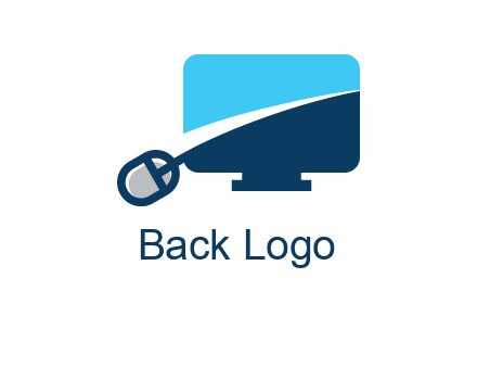abstract monitor with mouse logo