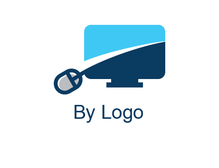 abstract monitor with mouse logo