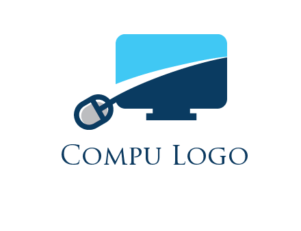 abstract monitor with mouse logo