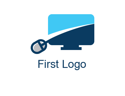 abstract monitor with mouse logo