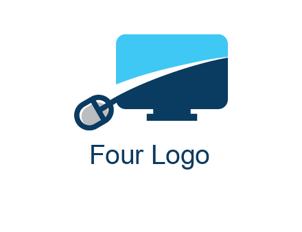 abstract monitor with mouse logo