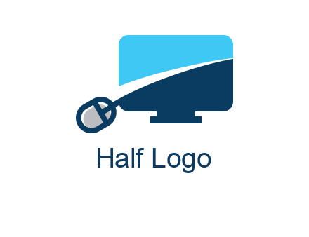 abstract monitor with mouse logo
