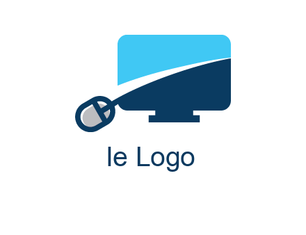 abstract monitor with mouse logo