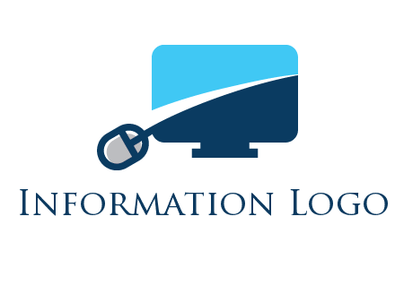 abstract monitor with mouse logo