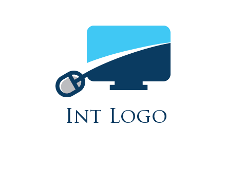 abstract monitor with mouse logo