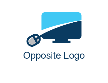 abstract monitor with mouse logo