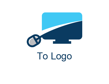 abstract monitor with mouse logo