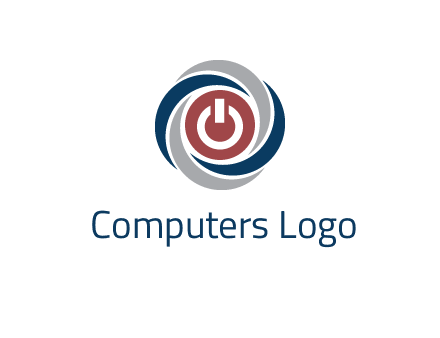abstract circle swooshes inside power button logo