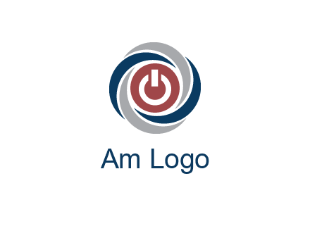 abstract circle swooshes inside power button logo
