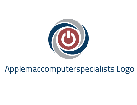 abstract circle swooshes inside power button logo