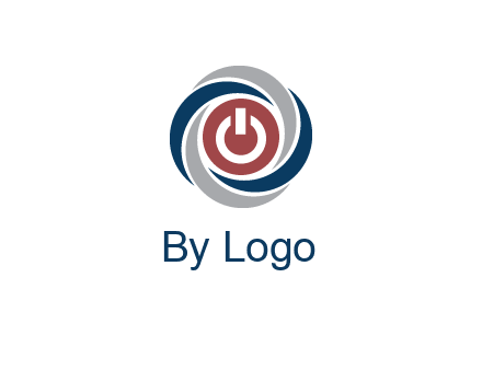 abstract circle swooshes inside power button logo