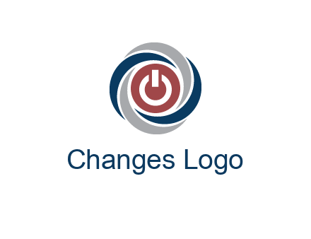 abstract circle swooshes inside power button logo