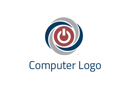 abstract circle swooshes inside power button logo
