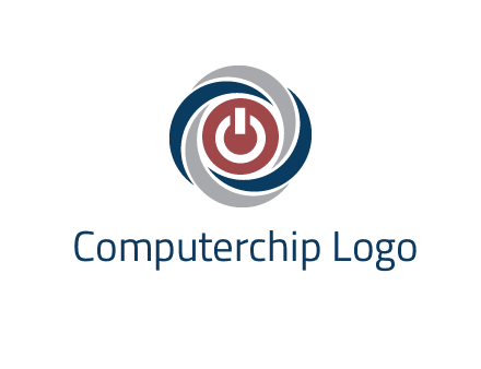 abstract circle swooshes inside power button logo
