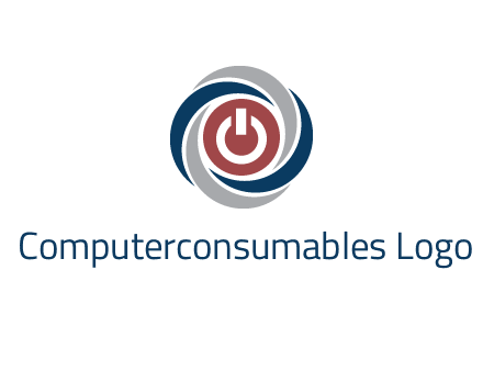 abstract circle swooshes inside power button logo
