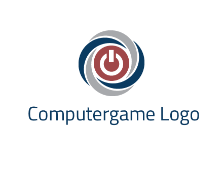 abstract circle swooshes inside power button logo