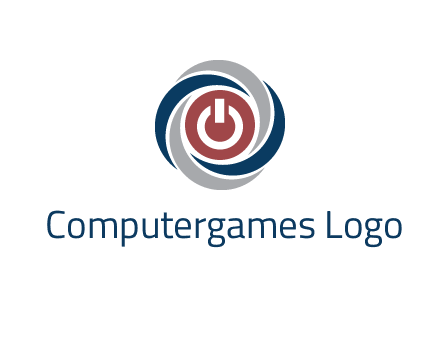 abstract circle swooshes inside power button logo