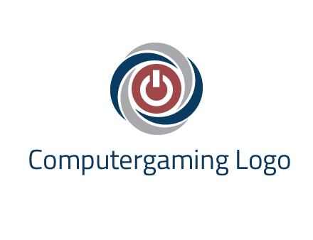abstract circle swooshes inside power button logo