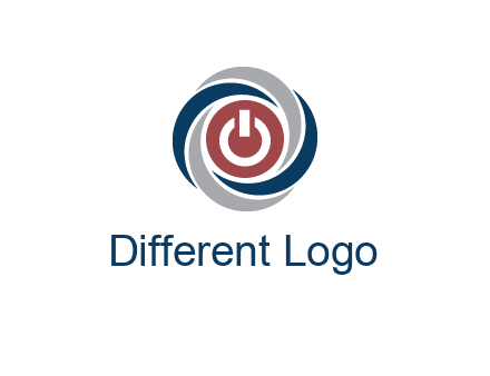 abstract circle swooshes inside power button logo