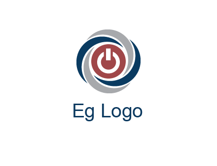 abstract circle swooshes inside power button logo