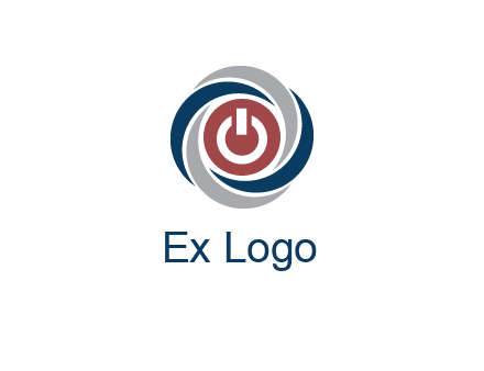 abstract circle swooshes inside power button logo