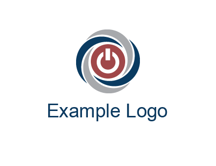 abstract circle swooshes inside power button logo