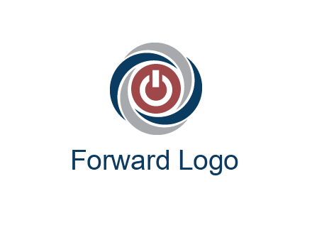 abstract circle swooshes inside power button logo