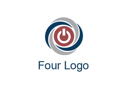 abstract circle swooshes inside power button logo