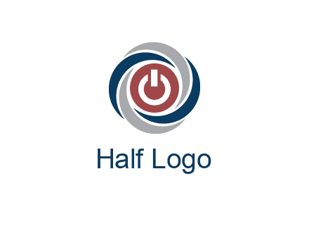 abstract circle swooshes inside power button logo