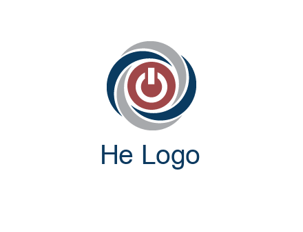 abstract circle swooshes inside power button logo
