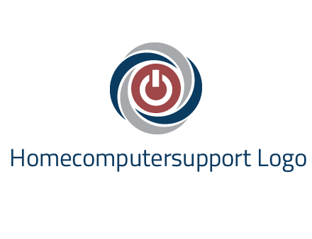 abstract circle swooshes inside power button logo