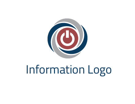 abstract circle swooshes inside power button logo