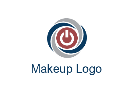 abstract circle swooshes inside power button logo