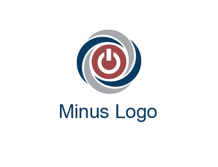 abstract circle swooshes inside power button logo