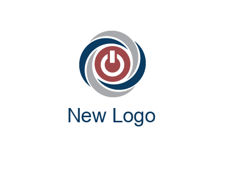 abstract circle swooshes inside power button logo