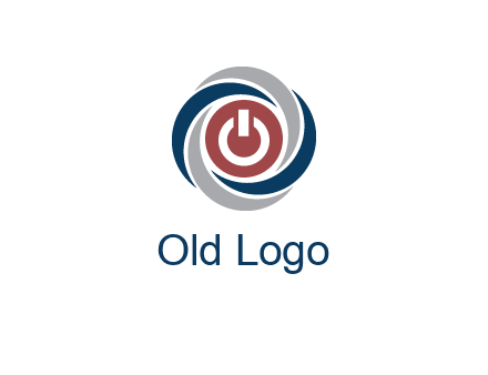 abstract circle swooshes inside power button logo