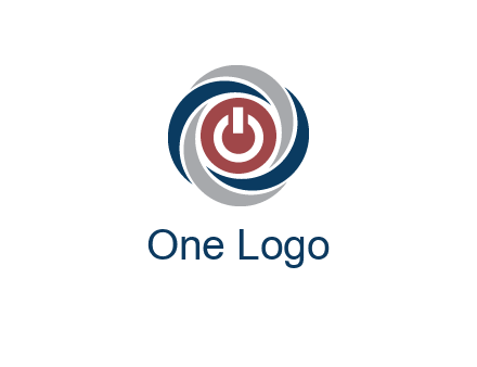 abstract circle swooshes inside power button logo