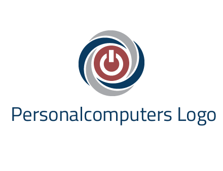 abstract circle swooshes inside power button logo