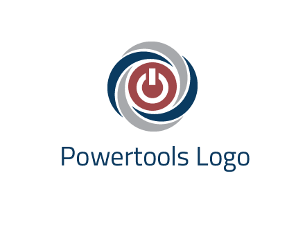 abstract circle swooshes inside power button logo