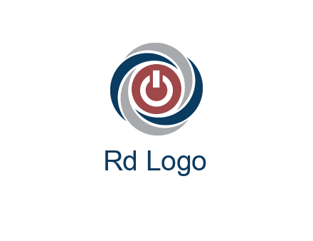 abstract circle swooshes inside power button logo