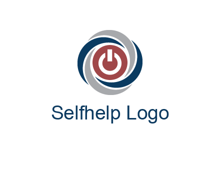 abstract circle swooshes inside power button logo