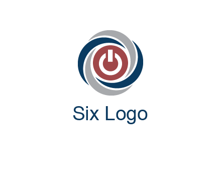 abstract circle swooshes inside power button logo