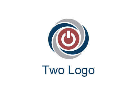 abstract circle swooshes inside power button logo