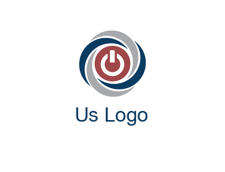 abstract circle swooshes inside power button logo