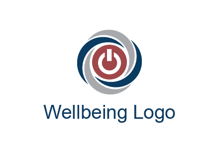 abstract circle swooshes inside power button logo